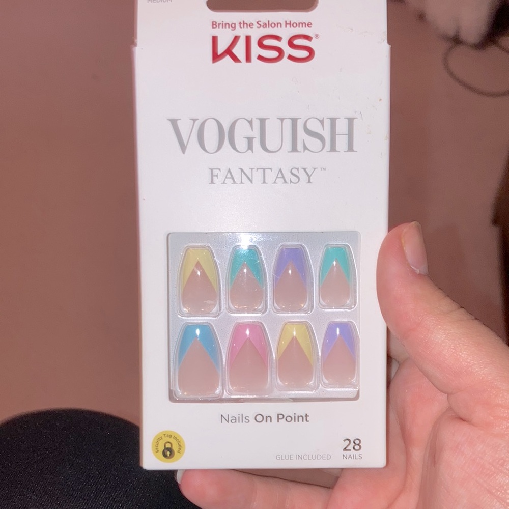 Cute pastel nails on point glue on and press on nails